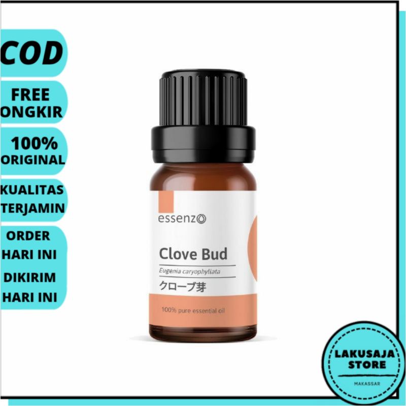 ESSENZO CLOVE BUD ESSENTIAL OIL - 10mL (100% Pure Essential Oil) Terbaru Makassar