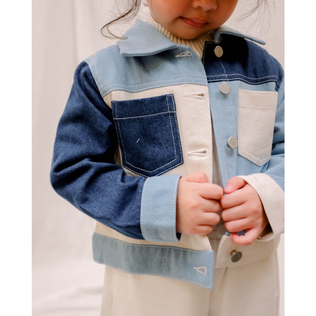 PABLO DENIM JACKET | Jacket Denim Anak | Denim Mix Warna | Jacket Anak Unisex | Atasan Anak | Outer Anak