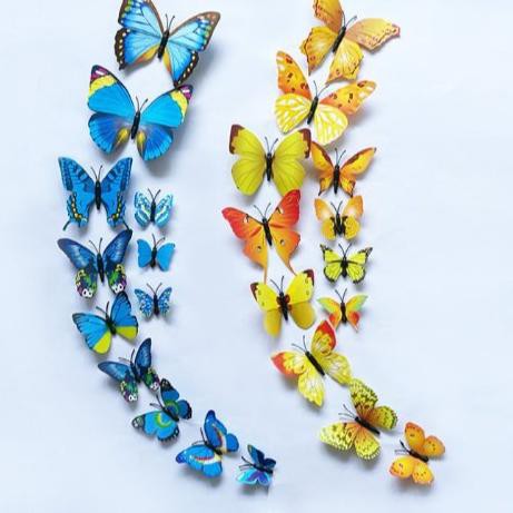 Download Project Stiker Tempelan Kupu Kupu Motif 3d Hiasan Wall Sticker Butterfly Pvc Shopee Indonesia