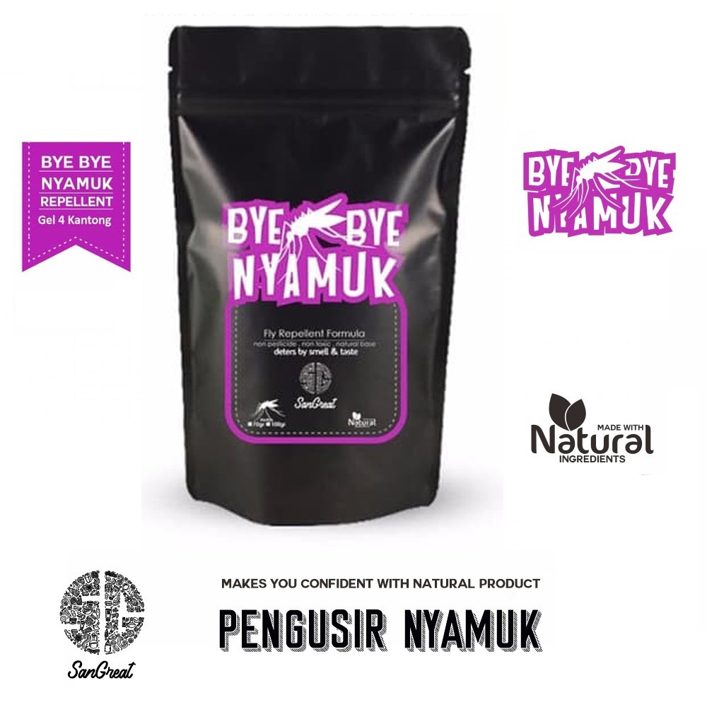 Pengusir Nyamuk Natural Gel SanGreat Bye Bye Nyamuk isi 4 kantung
