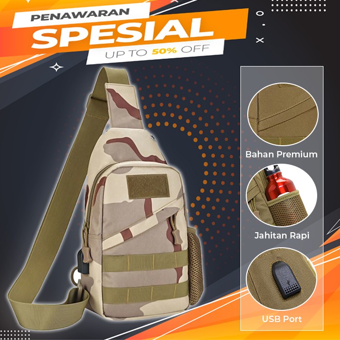 Tas Selempang Pria Murah Slempang Import Sling Bag Tactical Army Pria Keren MT25