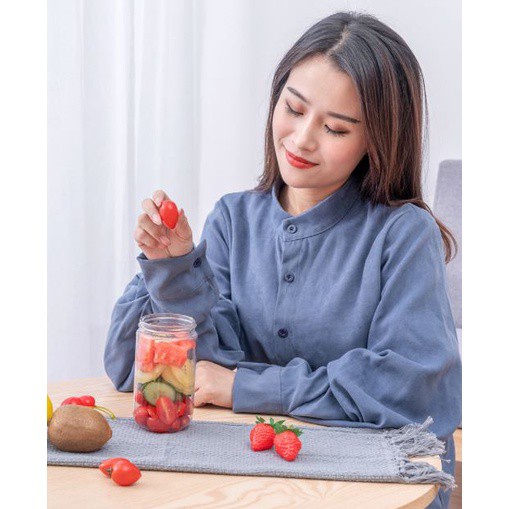 TJM VZ081 Blender Mini Juicer USB Rechargeable 410ML Multifungsi 4 Mata Pisau