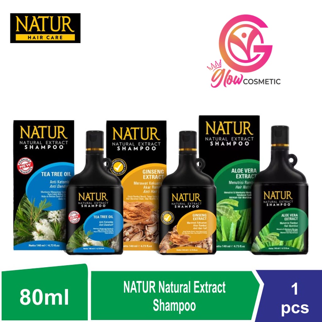 NATUR NATURAL EXTRACT SHAMPOO GINSENG/ALOEVERA/TEA TREE OIL 80ML