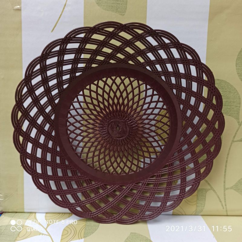 Hot item Piring anyam rotan Plastik isi 12 pcs / perlengkapan rumah ruang makan piring/piring rotan