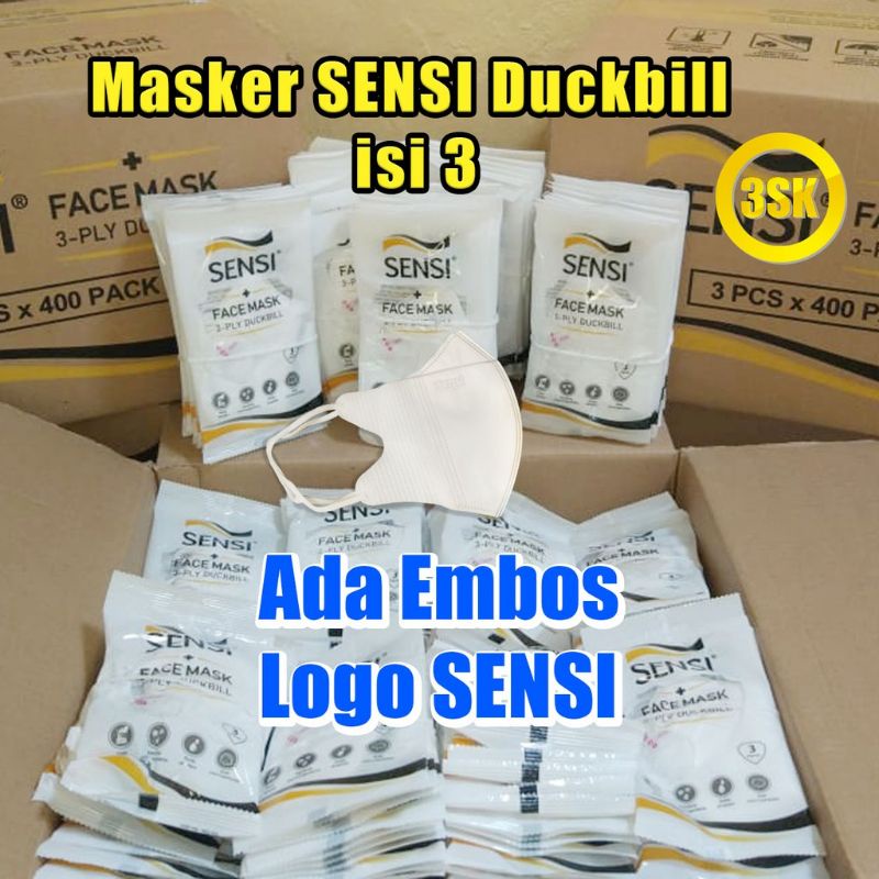MASKER DUCKBIL SENSI 3 SACHET KARTON