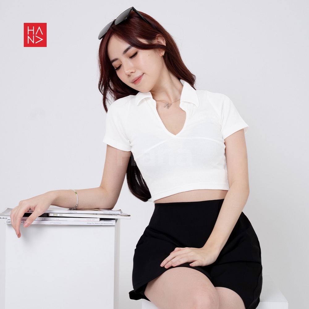 HanaFashion JKT - Estrella Crop Top Sexy Kaos Pendek Murah Wanita  - CT166