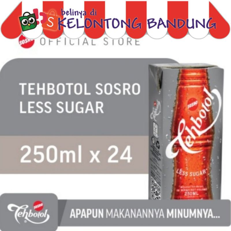 

Teh Botol Sosro Kotak 250 ml Original / Less Sugar dus box karton