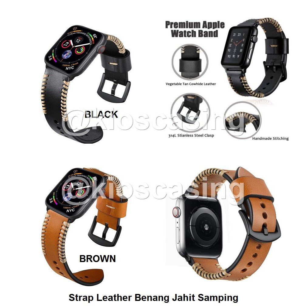 Watch 38mm 40mm 41mm Series 10 42mm Series 1 2 3 4 5 6 7 8 9 38 40 41 mm - Tali Jam Strap Leather Ku