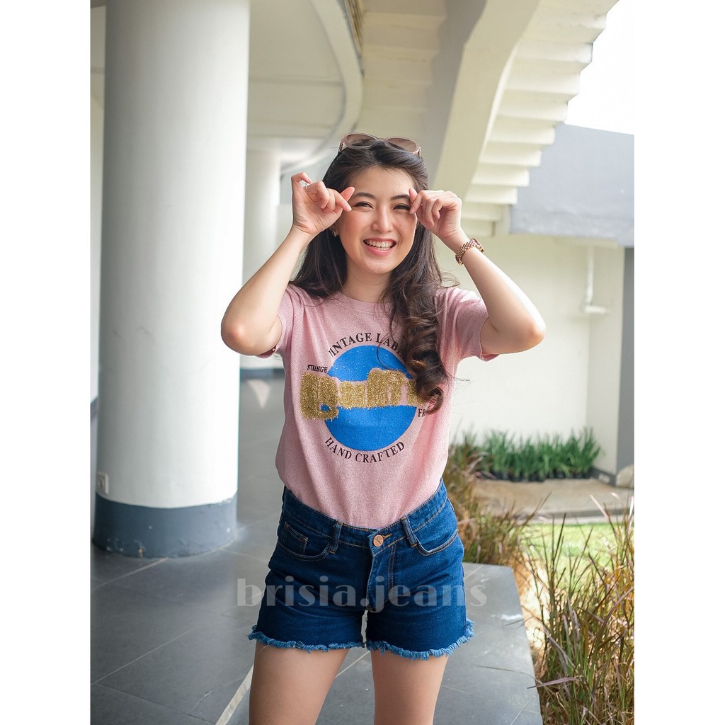 [SIZE 27-34] 2 WARNA - LISA HOTPANTS JEANS (HIGHWAIST) / Celana Pendek Jeans Rumbai Highwaist