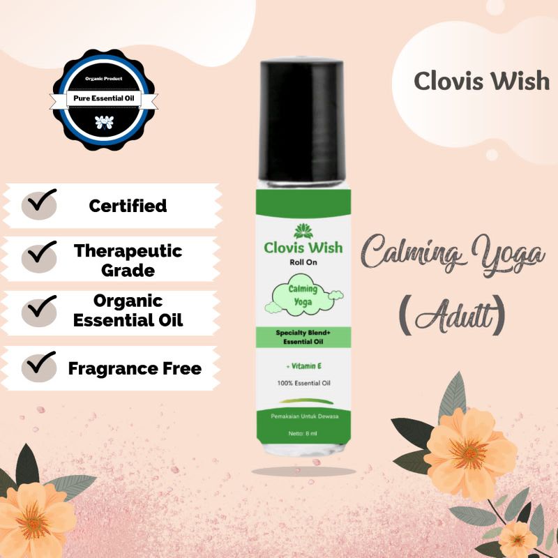 Clovis Wish Calming Yoga Membuat Relax dan Calm Roll On Minyak Roll On Essential Oil Dewasa