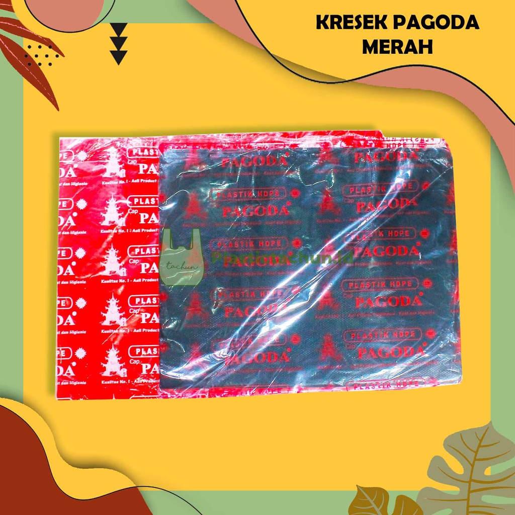 Kantong Plastik HDPE Merah Cap Pagoda uk. 40 | Kresek Sampah | Kantong Makanan | Kresek Nasi Kotak