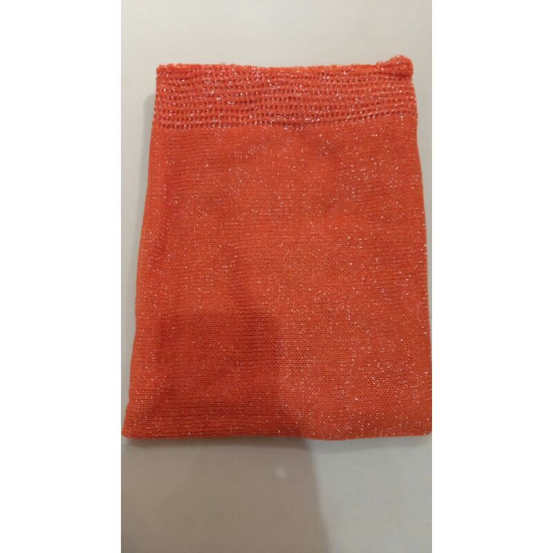 PASHMINA RAJUT GLITTER TERLARIS BAHAN BERKUALITAS HIJAB JILBAB PENGANTIN WISUDA WEDDING-ORANGE