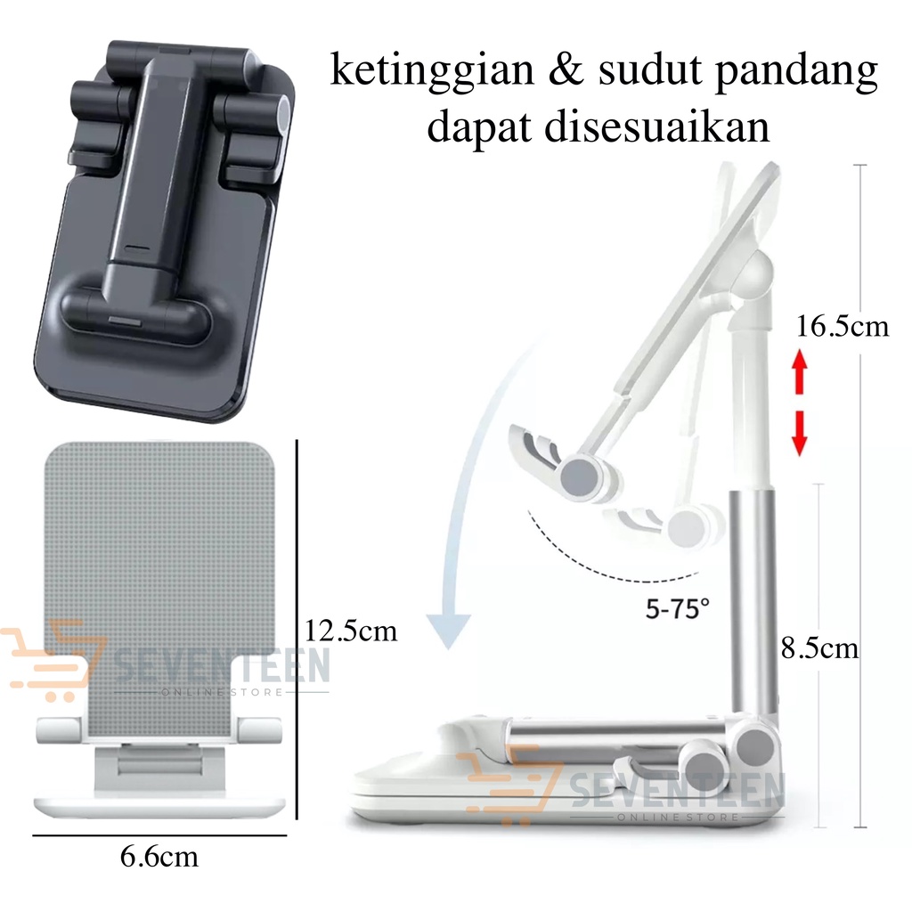 SEVENTEEN HOLDER MEJA LIPAT FOLDING DESKTOP L 305 HD 23 PHONE HOLDER TABLET LIVE STREAMING BROADCAST HOLDER SEKOLAH