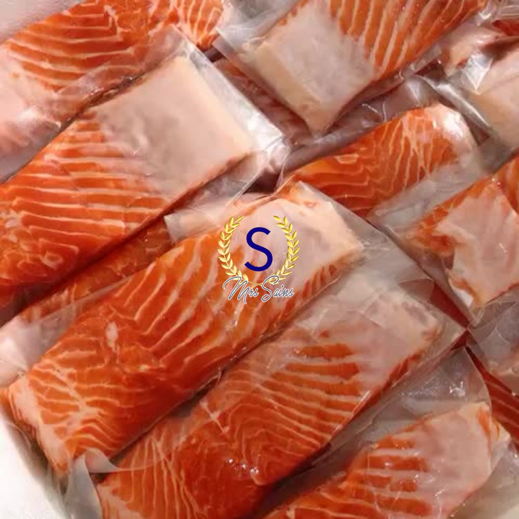 

[FROZEN FOOD SEAFOOD] Norwegian Salmon sashimi Trout Fillet Fresh 1KG @200GR Norwegian Trout, Salmon Sashim