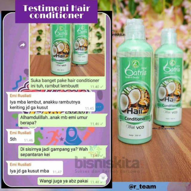 Hair Conditioner Batrisyia Herbal 250 ml, Kondisioner Premium untuk Perawatan Rambut