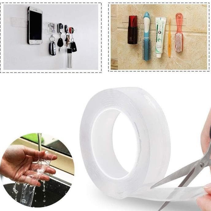 

(235GR) Nano Magic Tape / Selotip 2 sisi / Lakban Bening Double Tape Transparant UK 5M