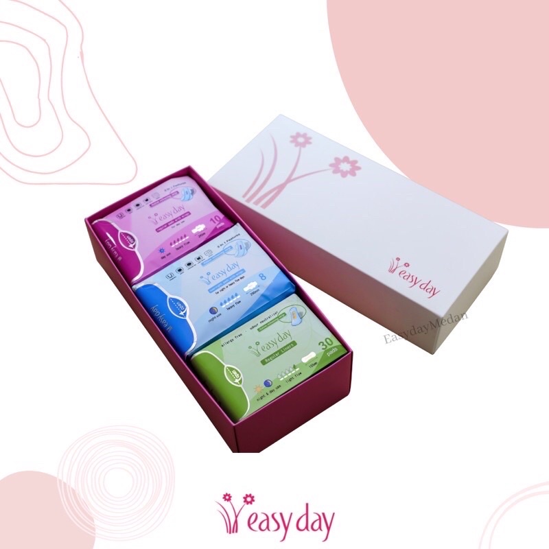 Easyday Pembalut Premium Anti Bakteri Paket Hemat 2/4/6/9 Bungkus Bebas Mix Semua Ukuran