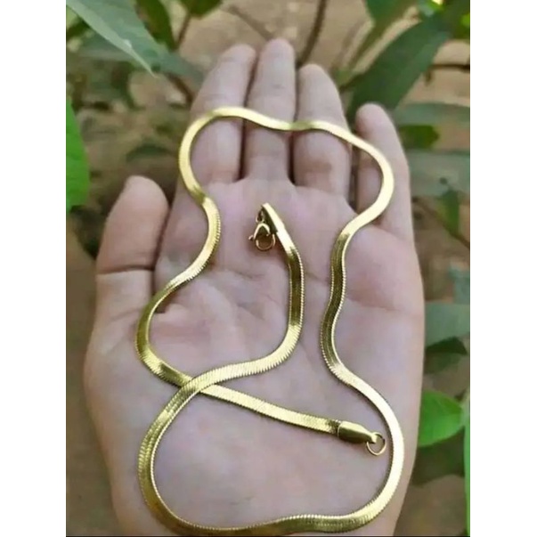 Kalung Titanium Gepeng Murah Laki-laki dan Perempuan