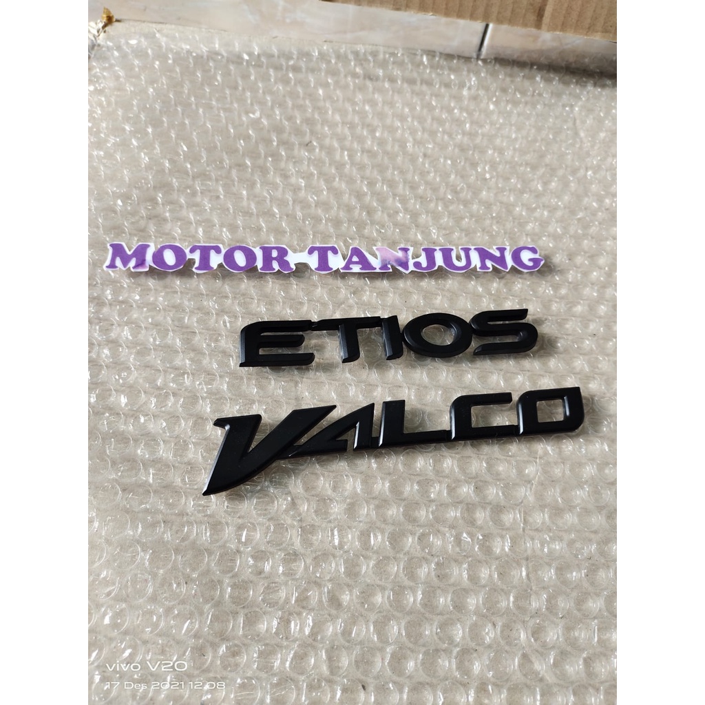 emblem tulisan etios valco hitam