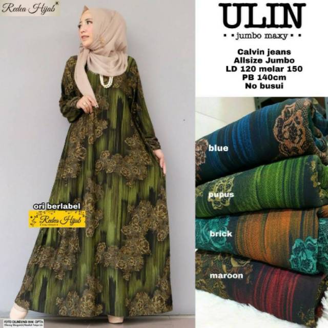 Dress Maxi Wanita/ Ulin Jumbo Maxy Dress by Redea Hijab Ori