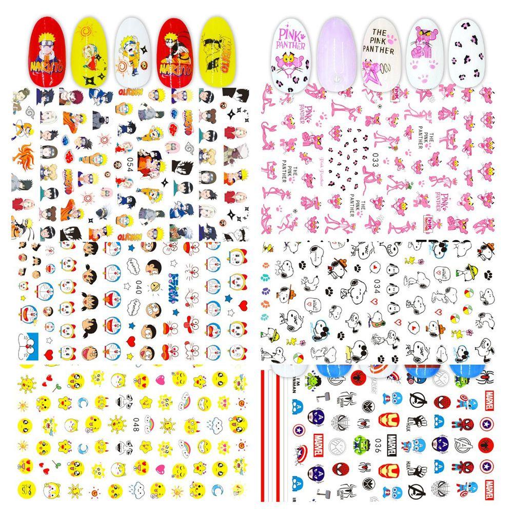 Needway   Kartun Anime Nail Art Stiker Tahan Air Kitty 1lembar Wanita Perekat Diri Dragon Ball Tigger Gadis Nail Tips Slider