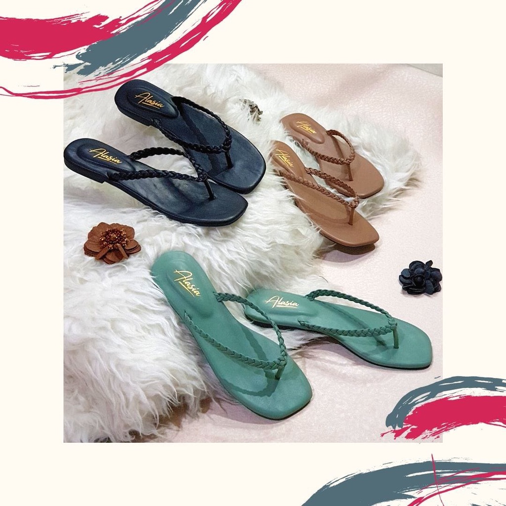 Sandal Teplek Jepit Kepang Murah - Chloe Sandal