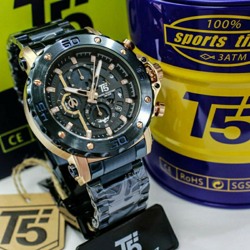 Jam T5 H 3723 original chronograph bergaransi free tin box