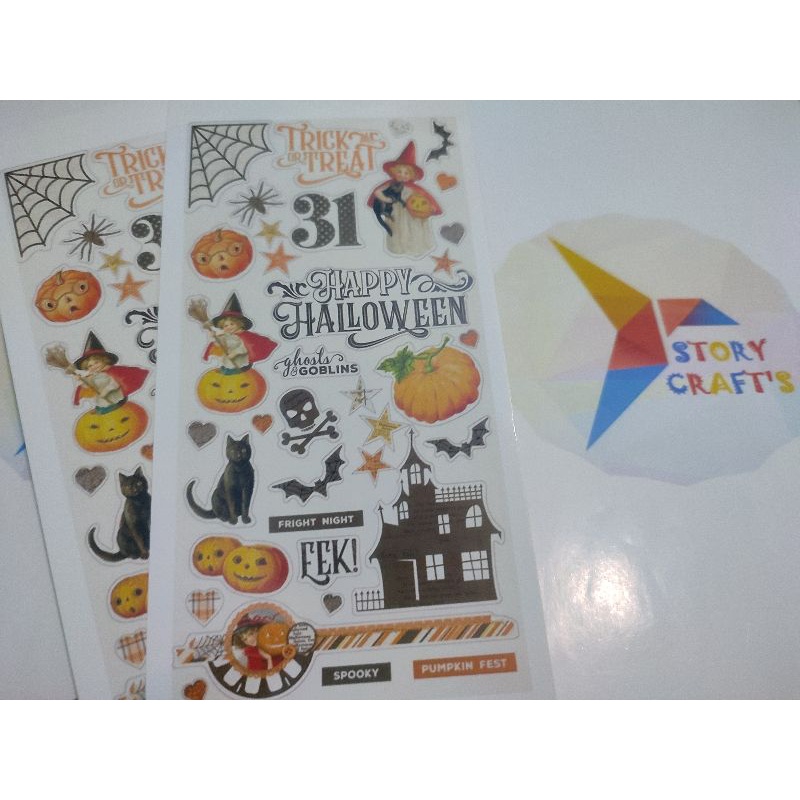 

Sticker Mini DIY Hallewoeen Trick Or Thread Tanpa Cutting