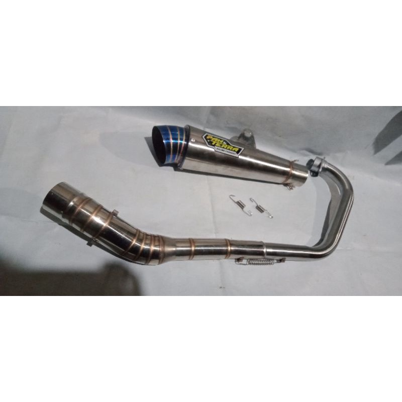 Knalpot racing Pantera fantera jiksaw ujung biru for Fu. Vixion. MX. Byson. Scorpio. Tiger. cb. dll