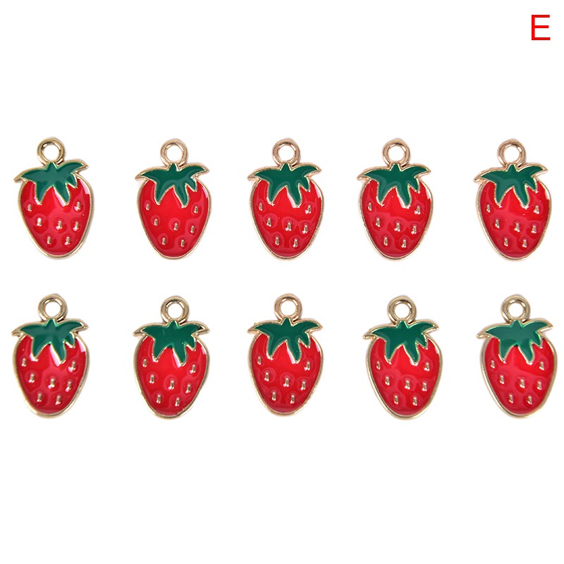 Hbid Glory 10Pcs / Set Liontin Bentuk Buah Cherry Bahan Alloy Untuk Kerajinan Tangan Charms DIY