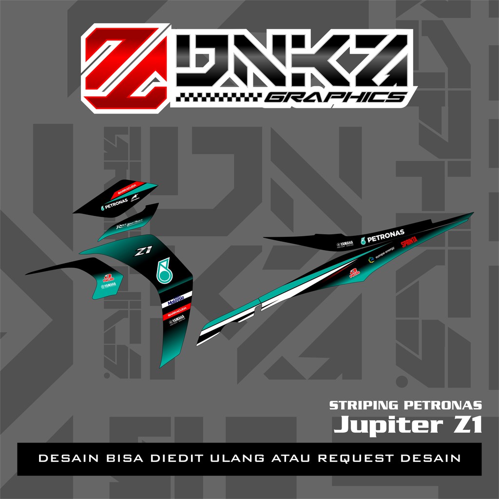DNKZ Stiker Jupiter Z1 Lagenda 115Z Jupiter RC Decal Striping Jupiter Z1 Premium Racing Black Green