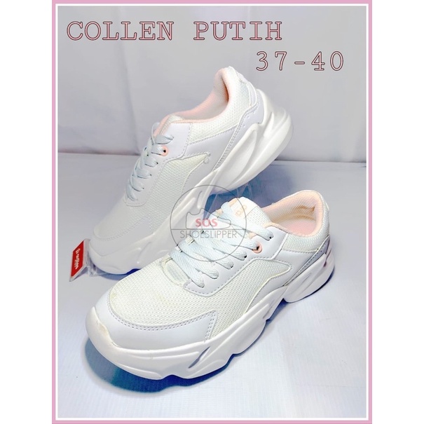 SOS SEPATU SEKOLAH white PUTIH COLLEN KOREA ARDILES RUNNING LARI sneakers OLAHRAGA WANITA PEREMPUAN