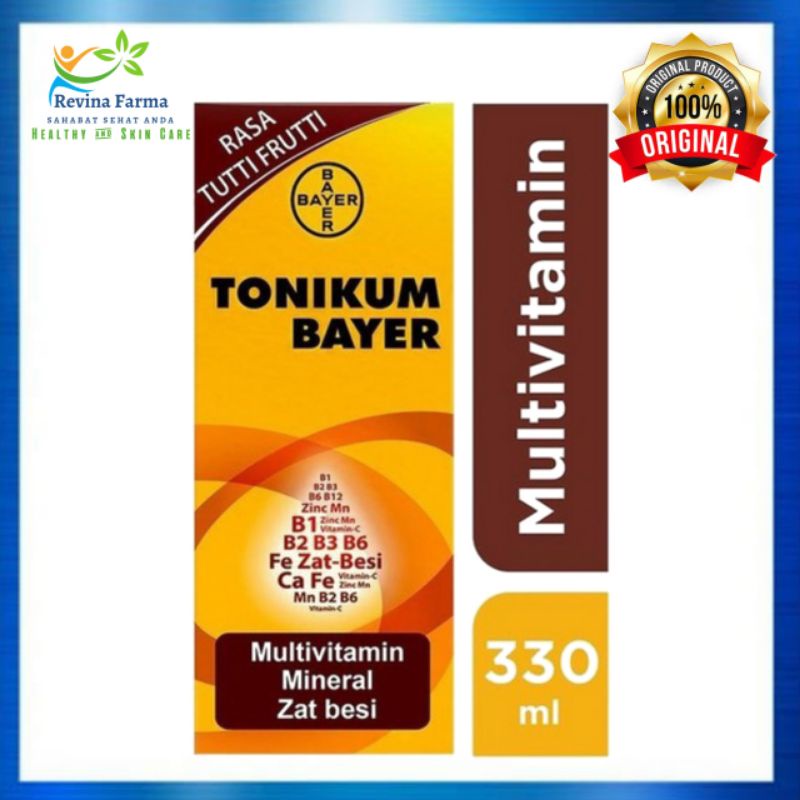Tonikum Bayer 330ml Multivitamin & Mineral, Zat Besi, Vitamin Penambah Darah & Stamina 100% Produk O
