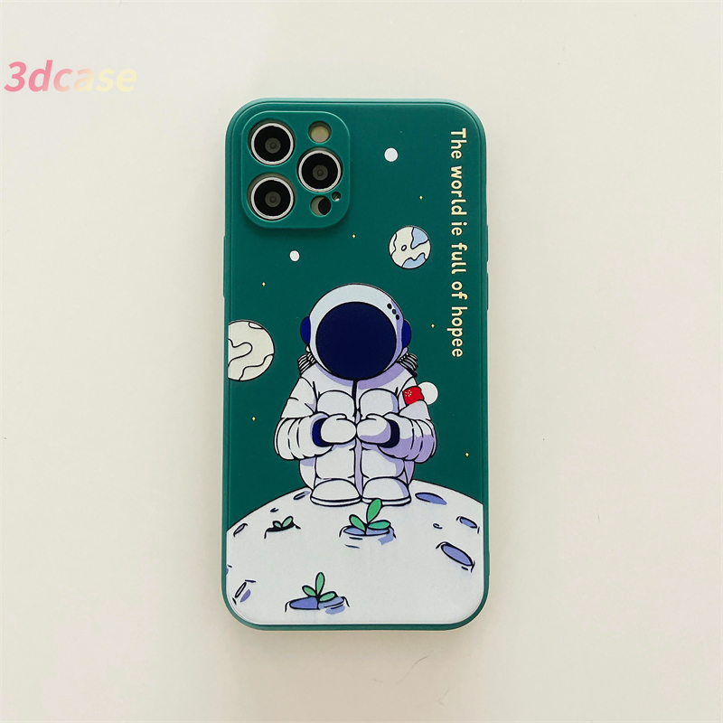 Case POCO X3 NFC X3 PRO M3 Xiaomi Redmi 9C NFC 9A 9i 9T 9 Power 10X POCO M2 PRO Redmi Note 9 8 10 10S 9 PRO MAX 9S Soft Matte Case untuk Cute Astronaut Moon Rocket Planet