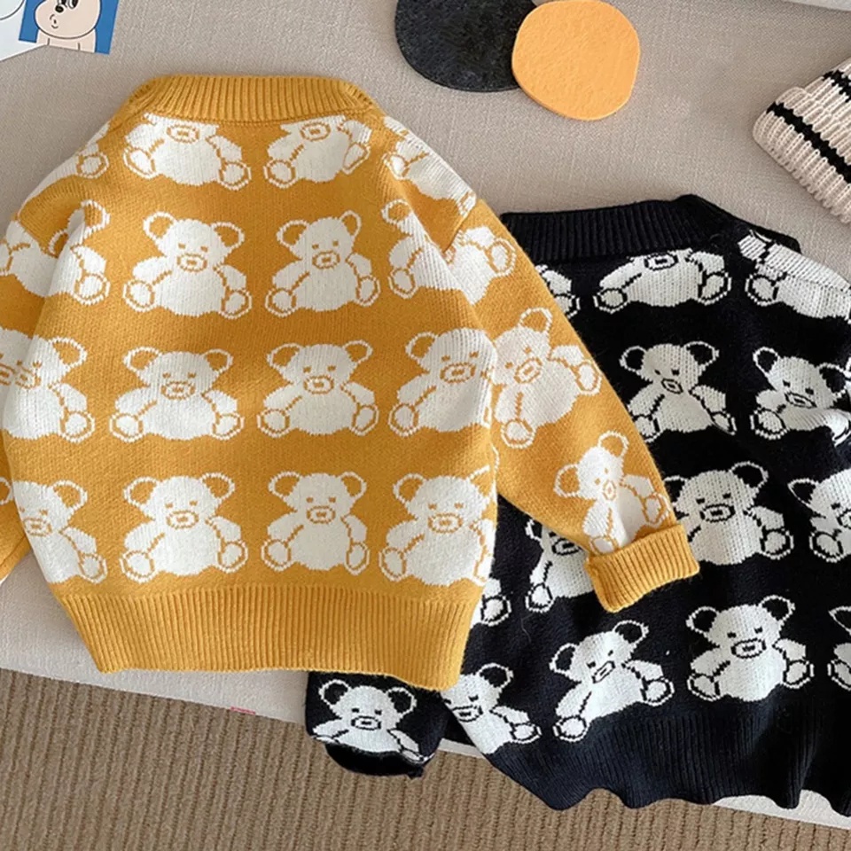 Tokomilkan - Cardigan Anak Usia 1-6 Tahun SNOWY KIDS BEAR  Rajutan Halus Premium