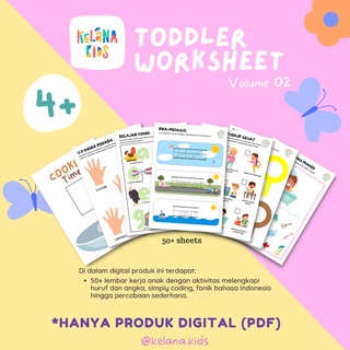 Printable Anak, Lembar Kerja Anak Vol. 2 Usia 4 tahun 55 lembar