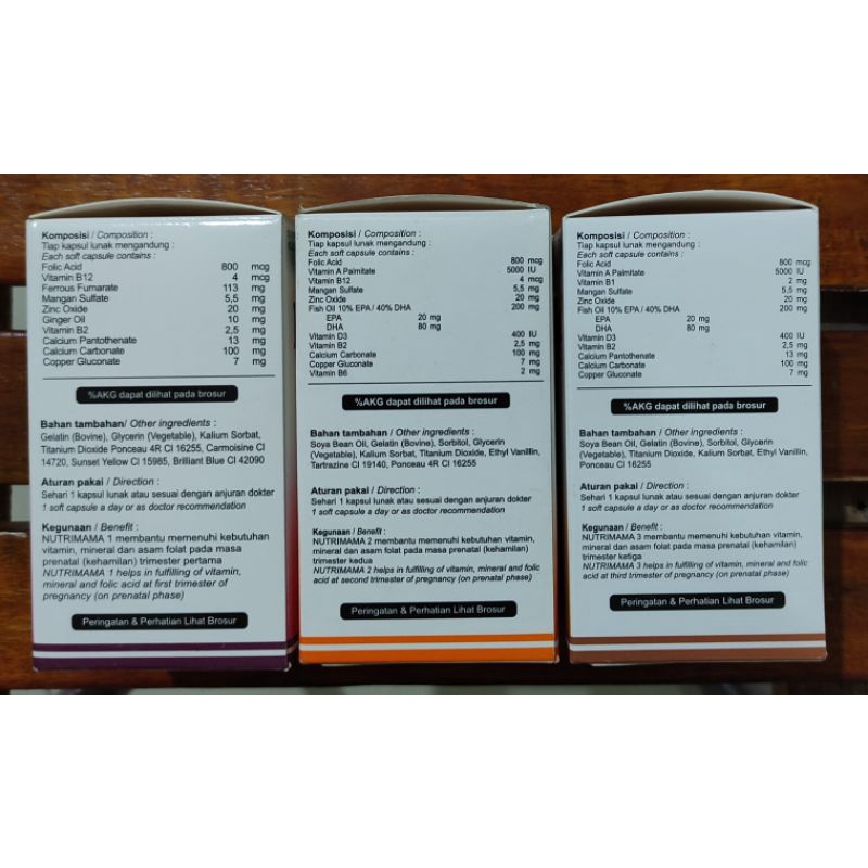 Nutrimama 15 Kapsul/memenuhi vitamin,mineral dan asal folat pada kehamilan