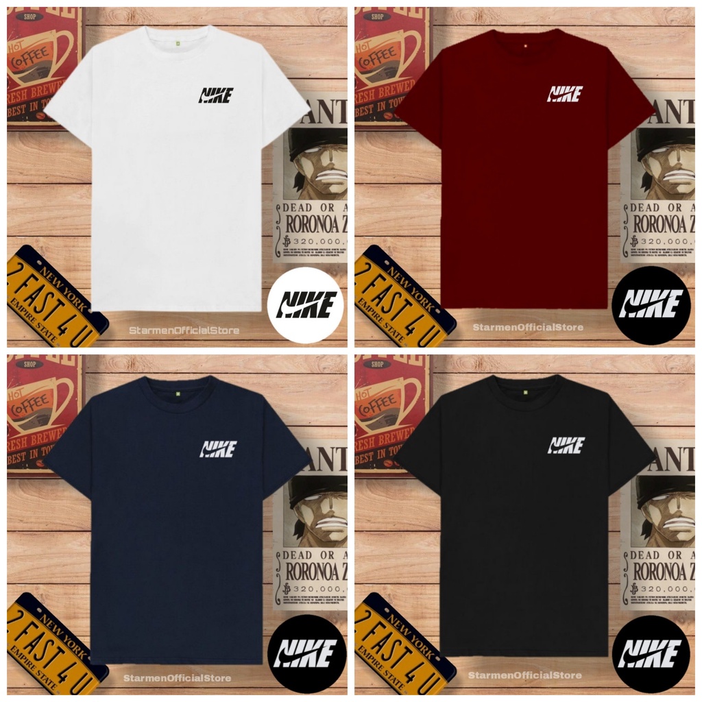 Kaos Distro Unisex LOGO NK Katun Combed 30s / sablon polyflex /polyflex premium / Pakaian Pria Wanita Atasan Cowok Cewek /kaos kekinian / kaos viral / tshirt tumbrl tee basic /SIZE M , L , XL , XXL / kaus oblong oversize kaos murah best seller ready