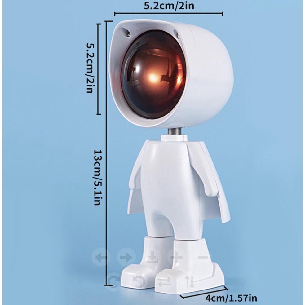 【COD】Lampu Sunset / Sunset Lamp/360°sunset Projector Lamp Robot Led Projector Night Lights Rainbow Sunset light USB Charging