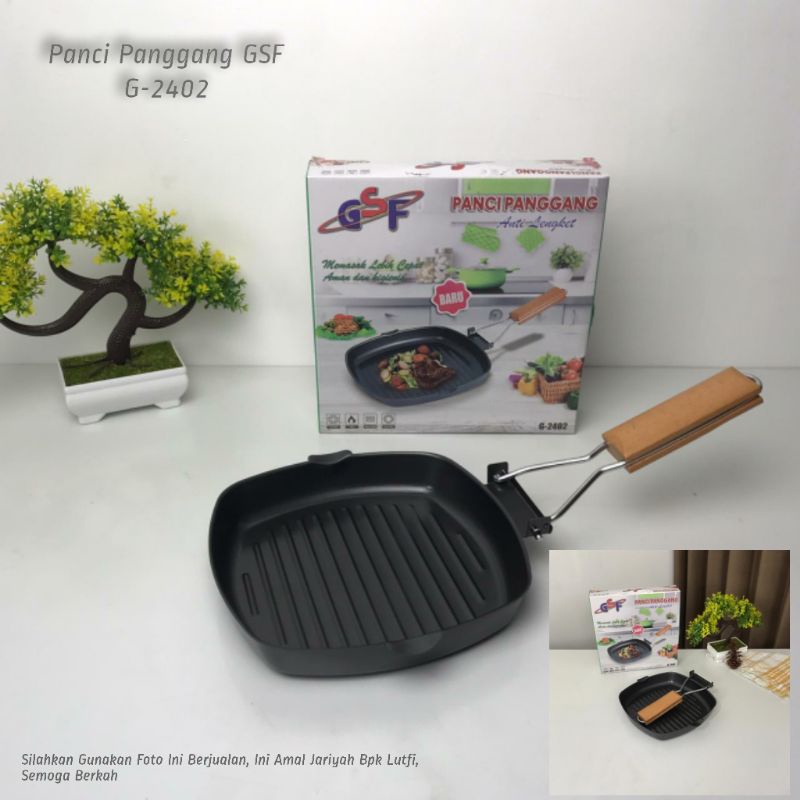 2pcs 1kg square grill pan 24cm 22cm gsf g 2402 22cm gsf 2602 24cm panci panggang Bbq wajan panggang bbq a