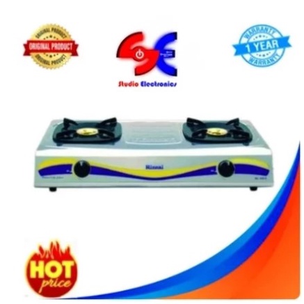 Kompor Gas Rinnai 2 Tungku 522E Stainless