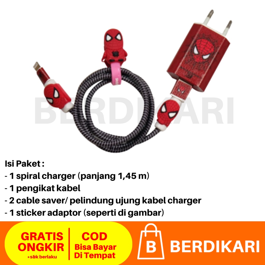 Pelindung Kabel Spiral iPhone 1 set tanpa charger