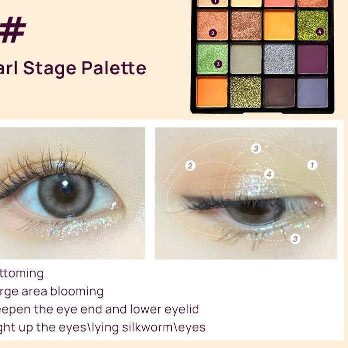 ⚡️HARGA GROSIR⚡️ Herbaay 16 Colors In 1 Eyeshadow Palette Colorful Eye Makeup Cake 