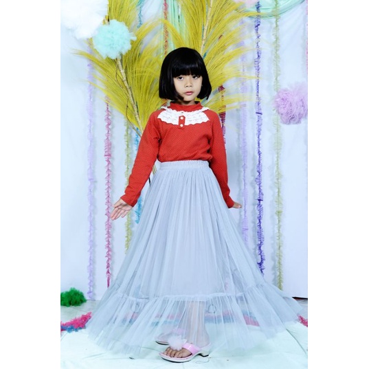 ROK TUTU ANAK REMPEL BAWAH/ROK TUTU FELICIA/ROK TUTU  PANJANG USIA 5-8 TAHUN