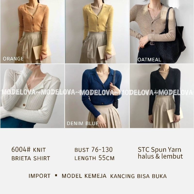 MDLV ~ BM 6004 KNIT BRIETA TOPS // ATASAN RAJUT LENGAN PANJANG // FASHION IMPORT