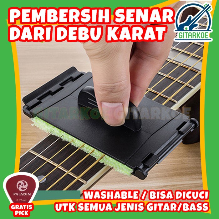 Alat Pembersih Senar Gitar Senar Anti Karat Debu Washable Dicuci Ulang