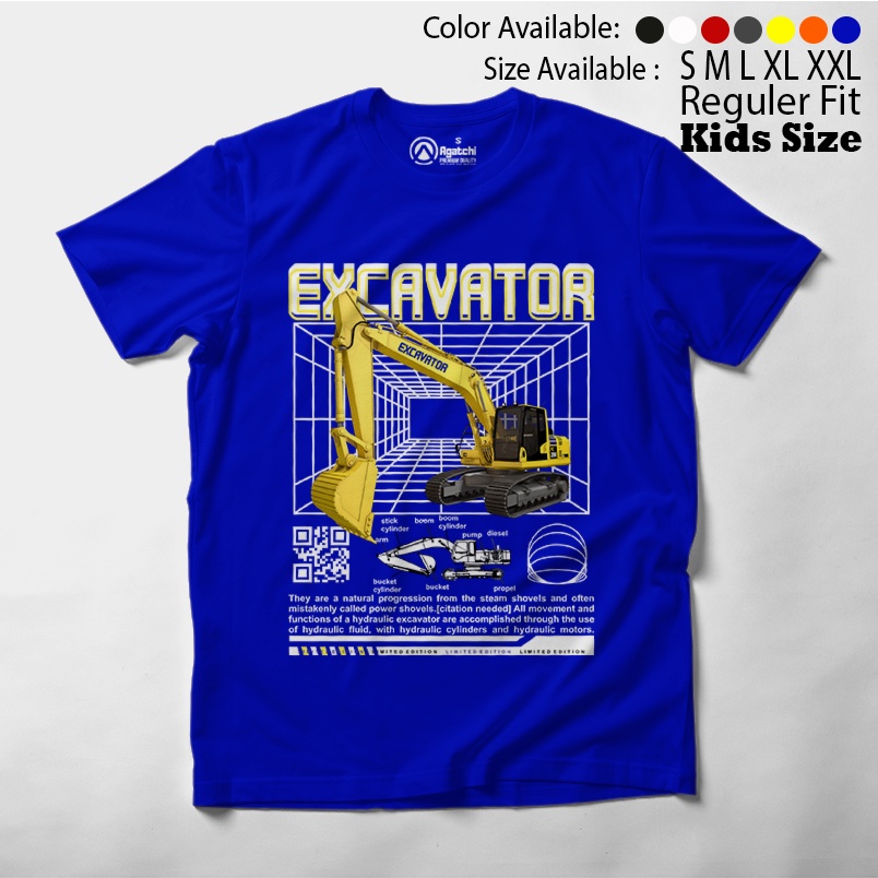 Baju Kaos Atasan Anak Laki - Laki Motif Excavator