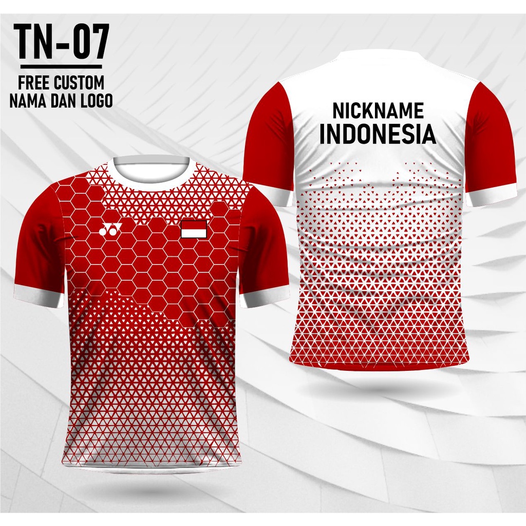 Jersey tenis lapangan yn baju kaos tennis timnas indonesia