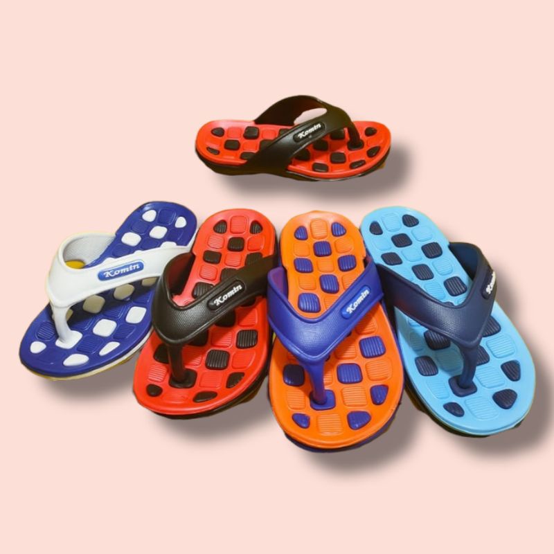 Sandal Jepit Anak Laki-laki Komin Catur Size 24 - 35 Karet Lentur Tidak Licin