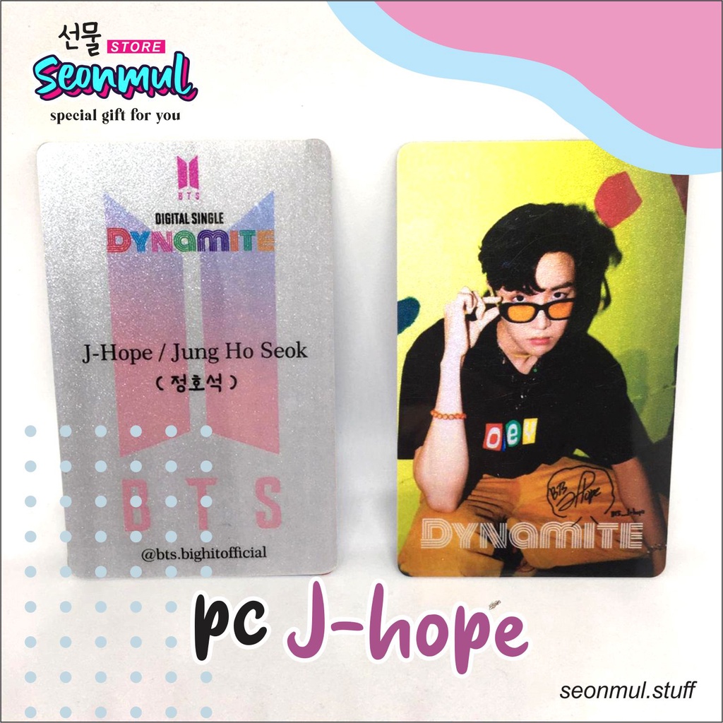 READY STOCK PHOTOCARD BTS DYNAMITE SILVER GLITTER (JHOPE)